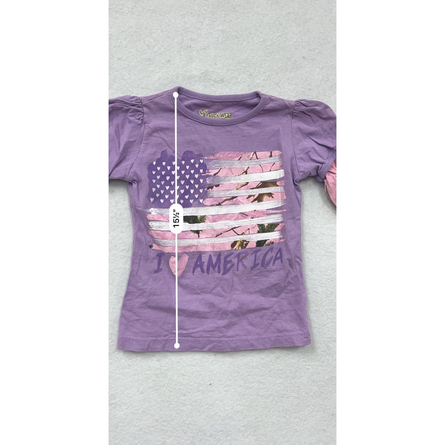 Buck Wear XS 2-4 Purple "I Love America" Long Sleeve T-Shirt #8630
