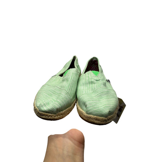 Toms Womens Green Slip-On Espadrilles Woven Sole Casual Shoes Size 8 9480