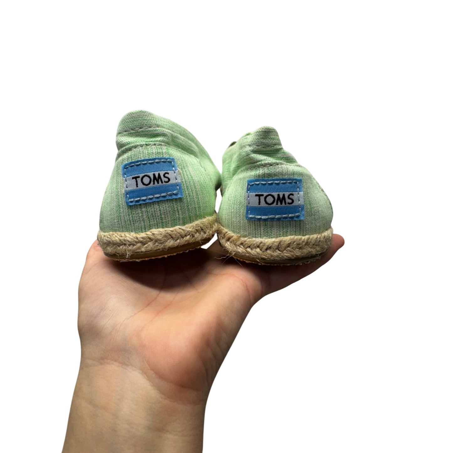 Toms Womens Green Slip-On Espadrilles Woven Sole Casual Shoes Size 8 9480