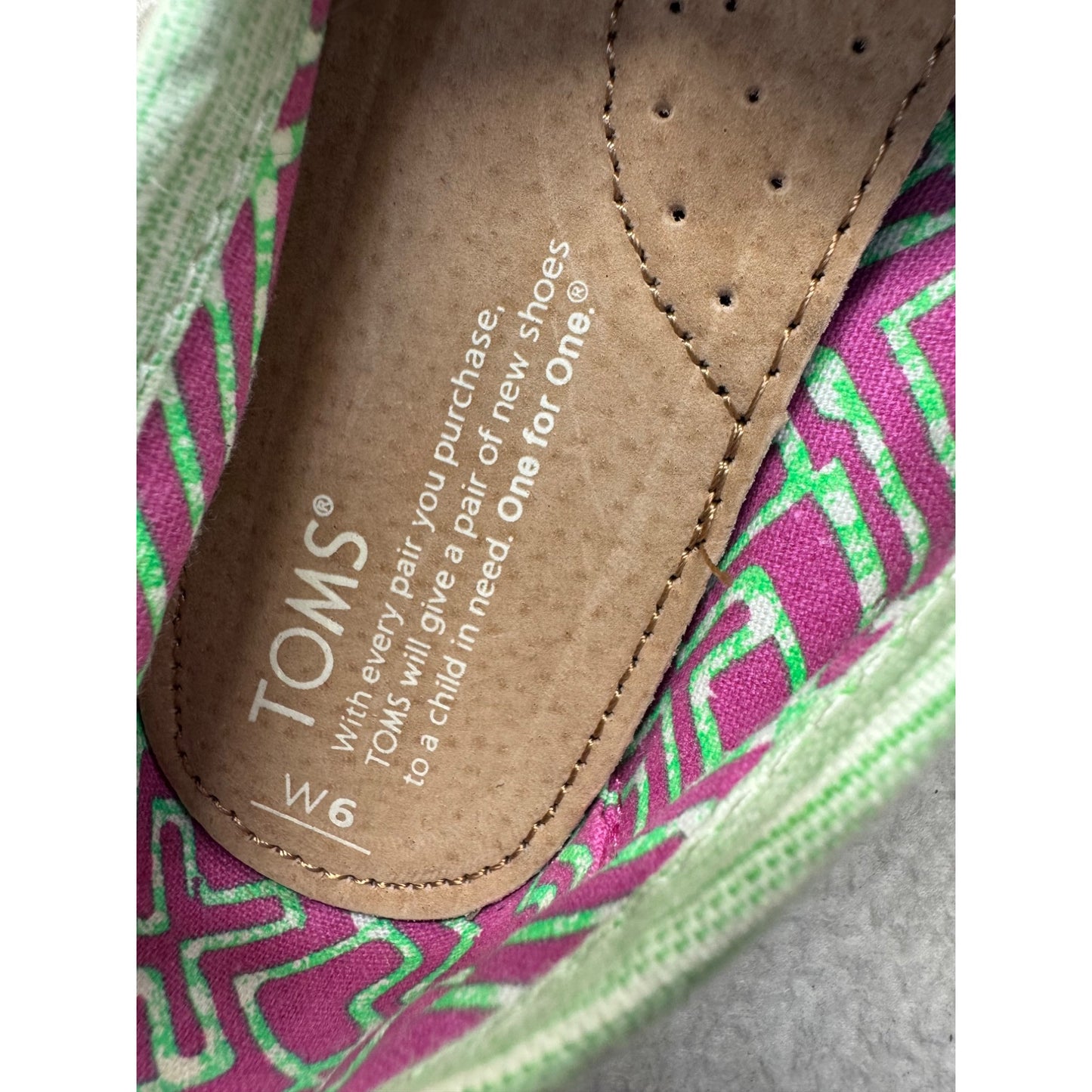 Toms Womens Green Slip-On Espadrilles Woven Sole Casual Shoes Size 8 9480