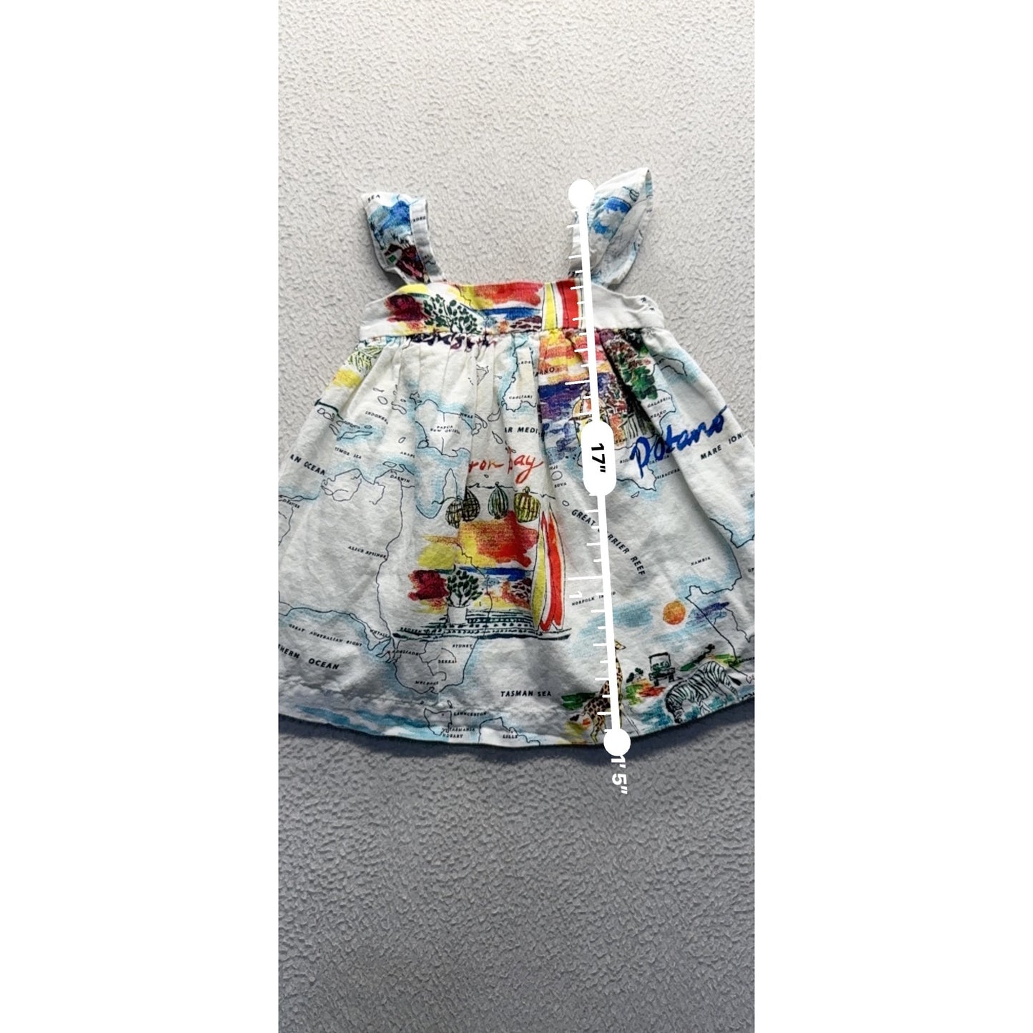 Baby Gap Toddler Map-Print Cotton Sundress 18-24 Months #9992