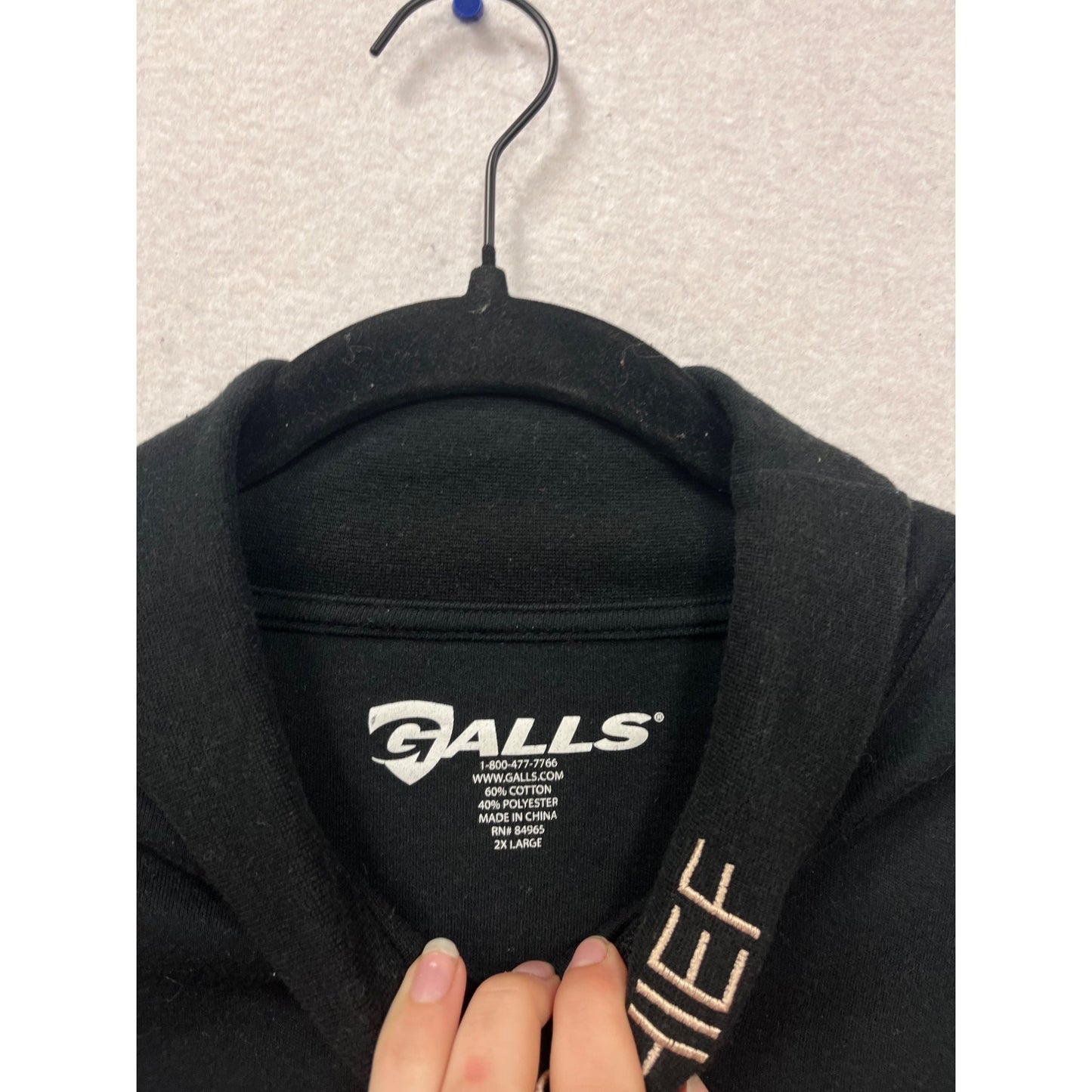 Galls Black Long Sleeve Mock Turtleneck Shirt Size 2XL #629A