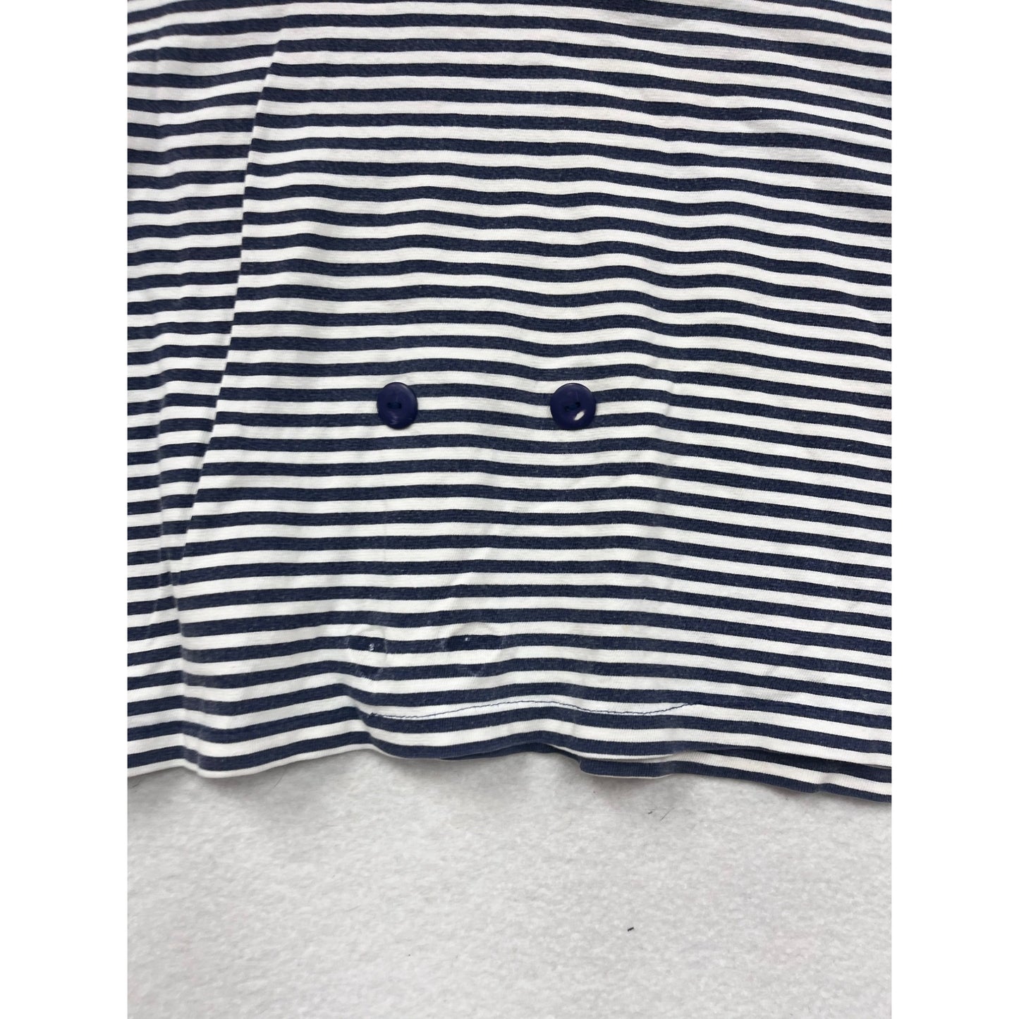 Striped Navy & White Cropped T-Shirt By Theyre Bonkers M/L #8625