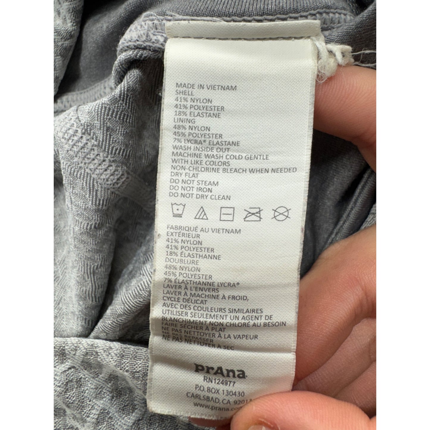 PrAna Gray Crop Leggings S Stretch Lightweight Activewear #9132