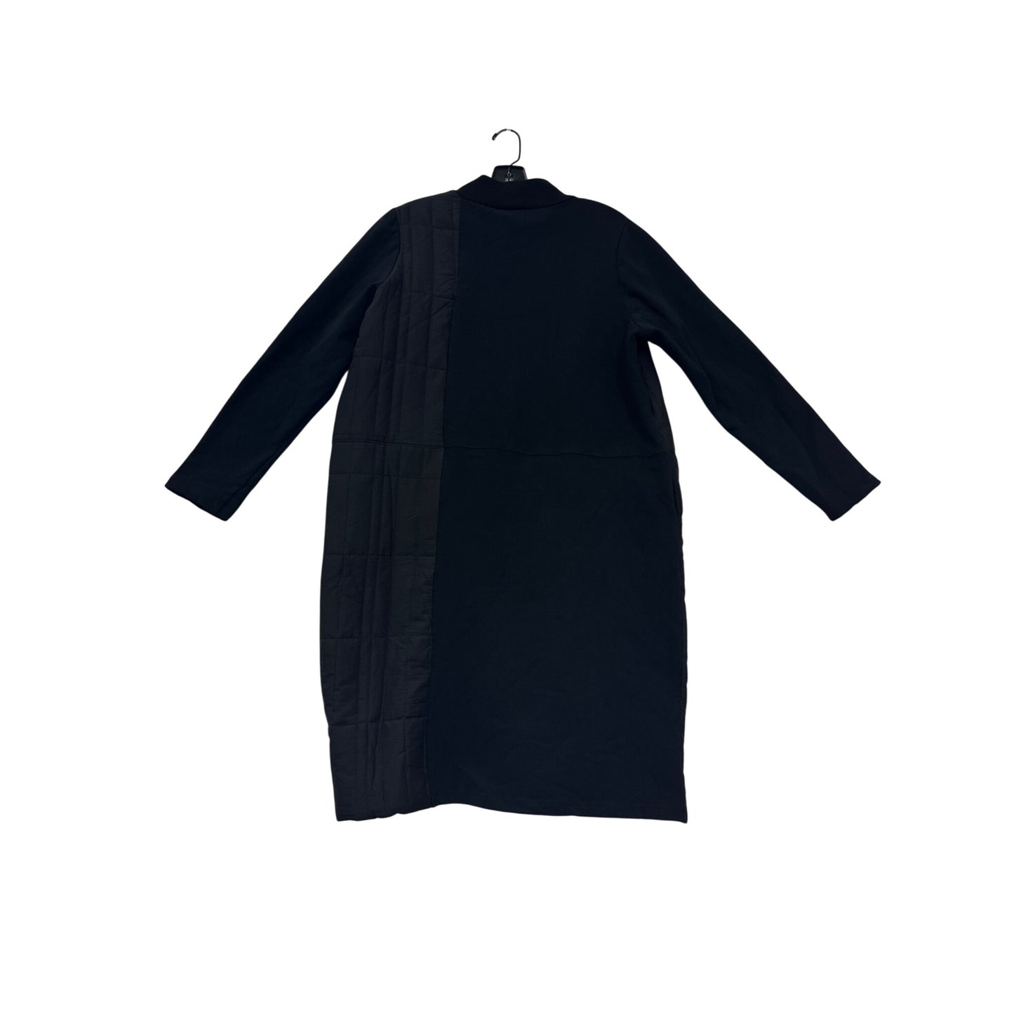 Womens XL Black Yishiji Quilted Long Sleeve Dress With Cat Graphic Panel #8397