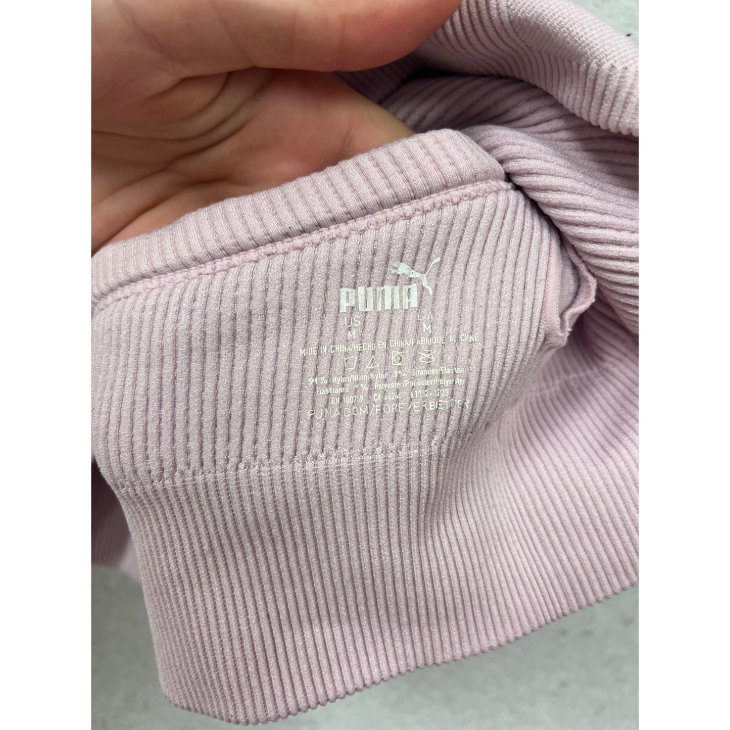 Puma Ribbed Pink Sports Bra US S #331A