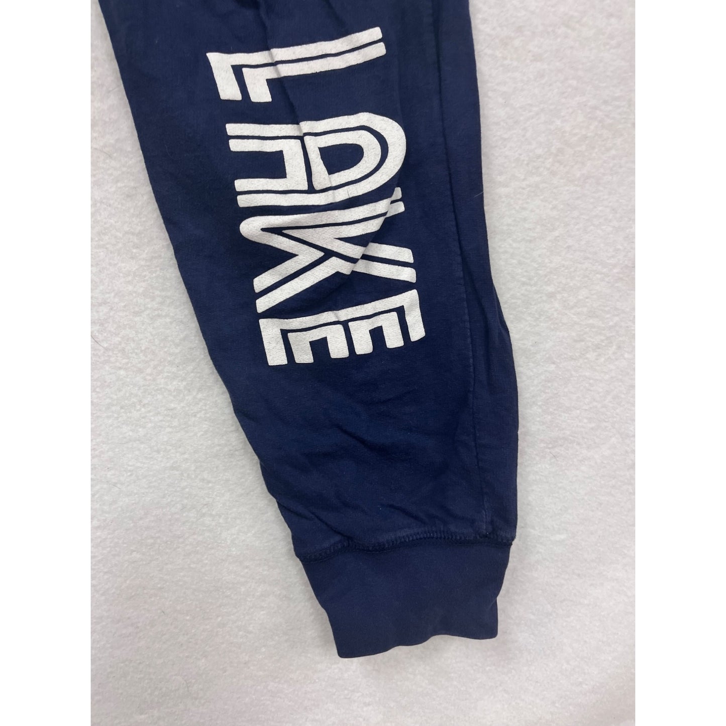 Large MV Sport Navy Blue Trout Lake 45 Jogger Sweatpants With Elastic Waistband With Drawstring