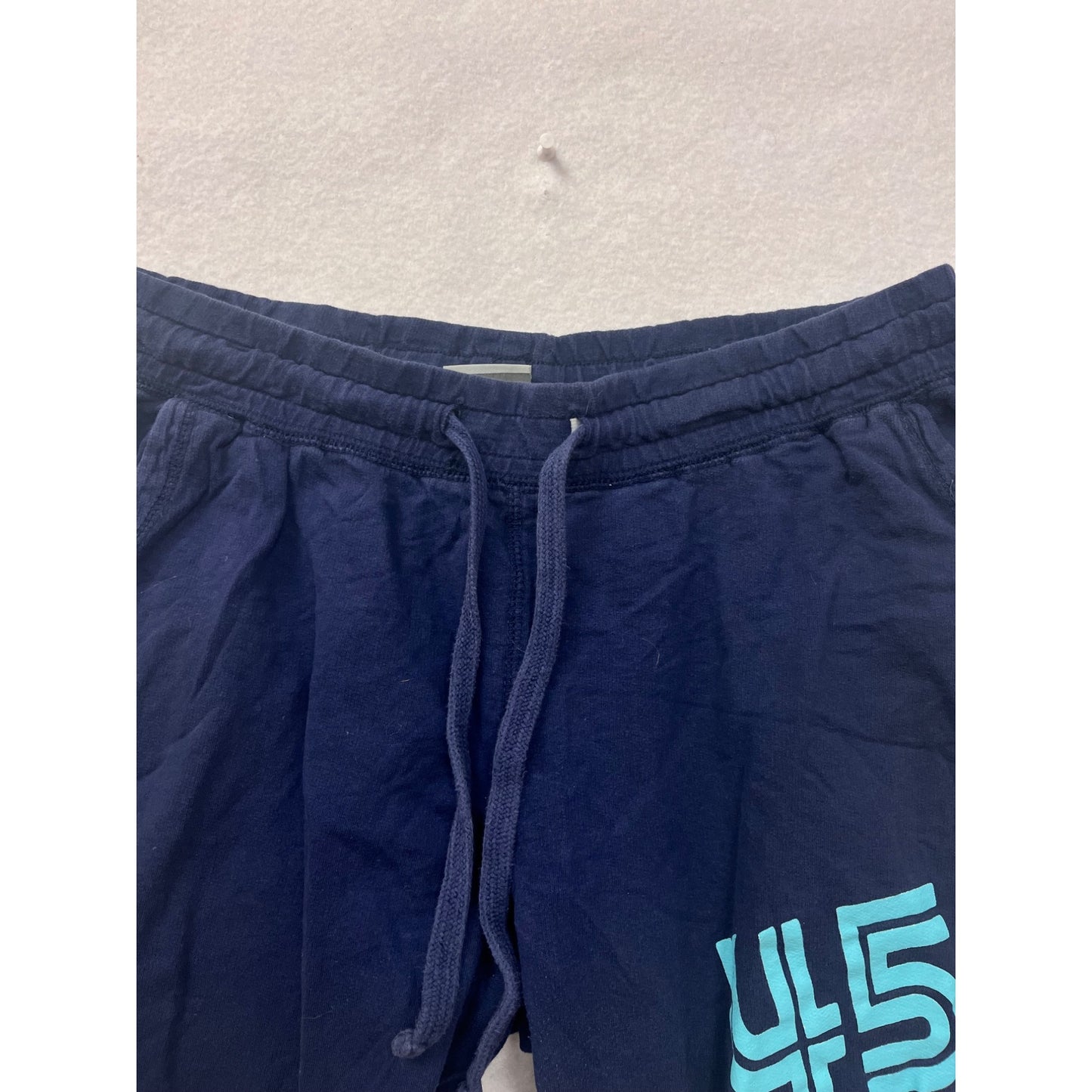 Large MV Sport Navy Blue Trout Lake 45 Jogger Sweatpants With Elastic Waistband With Drawstring