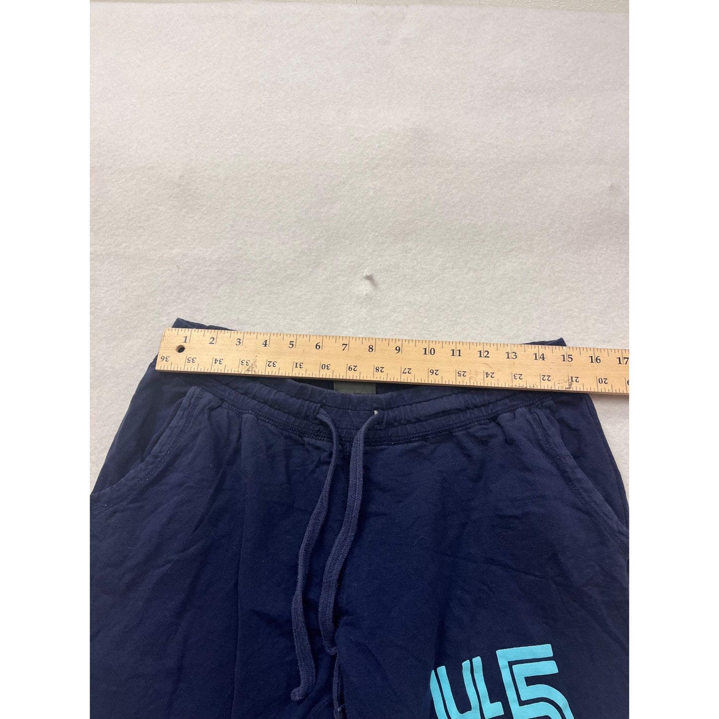 Large MV Sport Navy Blue Trout Lake 45 Jogger Sweatpants With Elastic Waistband With Drawstring