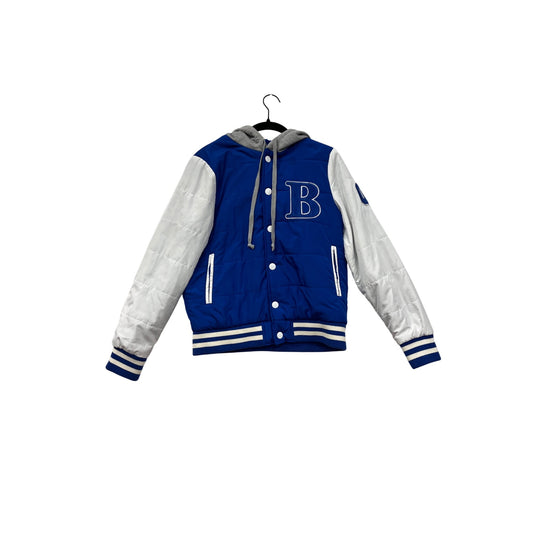 Love Tree Womens Blue & White Varsity Jacket #8418