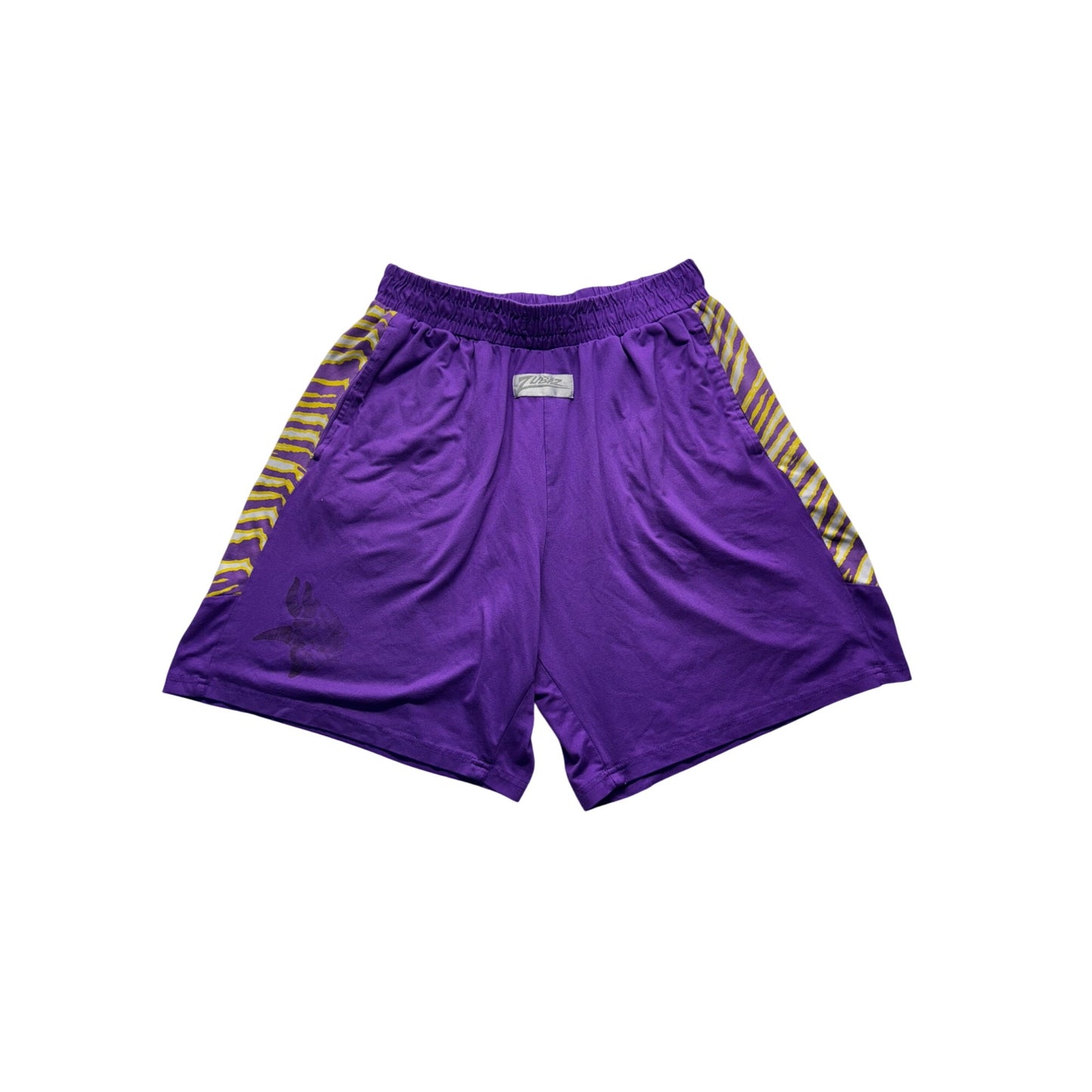 Purple Zubaz NFL Vikings Team Athletic Shorts With Zebra Side Panels #9551