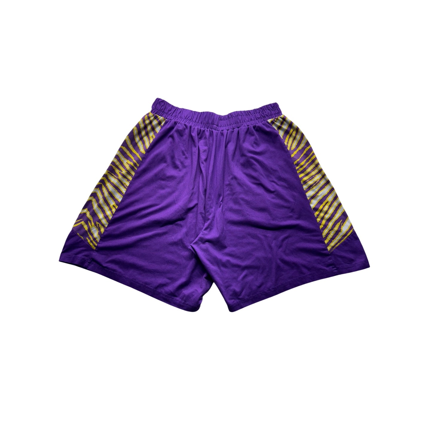 Purple Zubaz NFL Vikings Team Athletic Shorts With Zebra Side Panels #9551