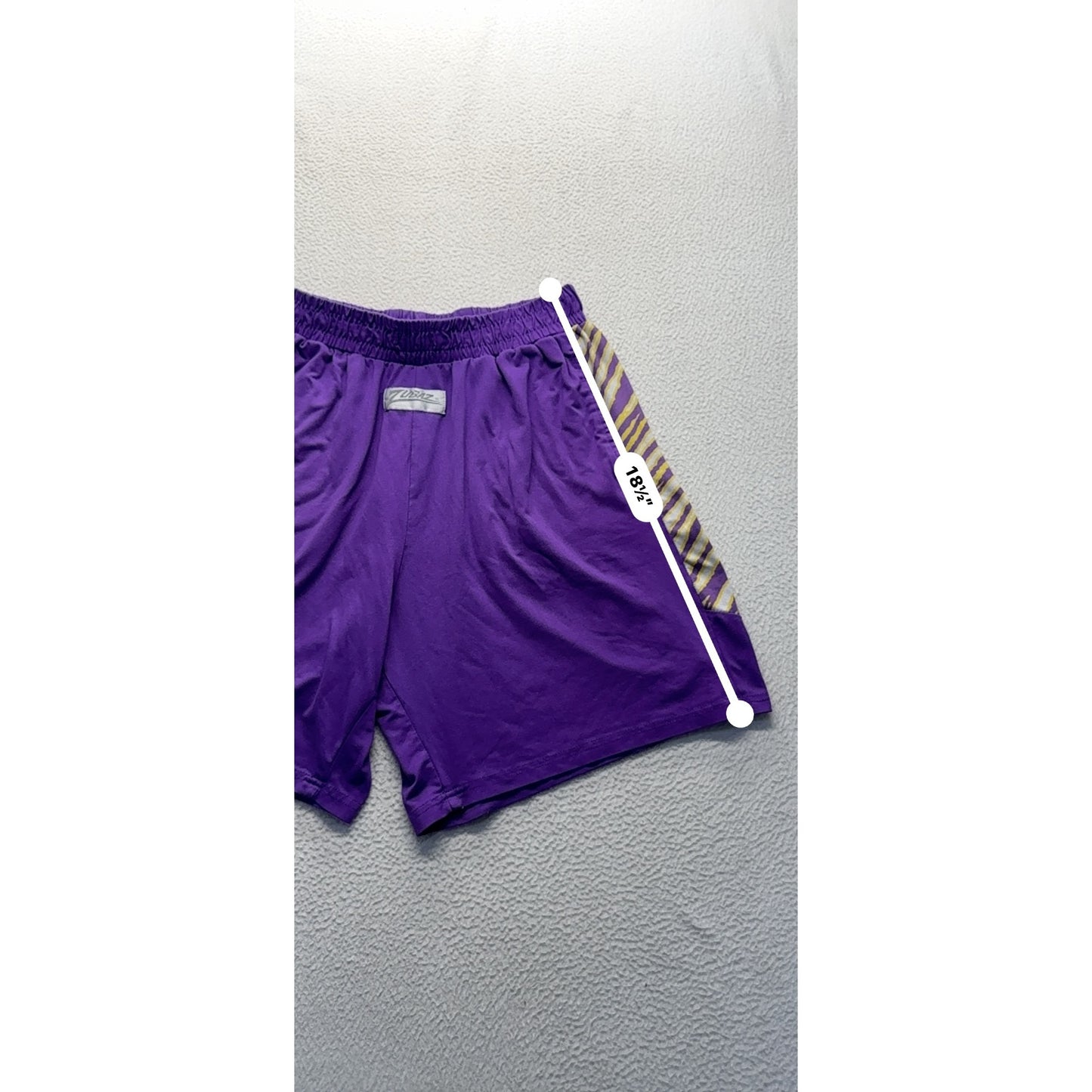 Purple Zubaz NFL Vikings Team Athletic Shorts With Zebra Side Panels #9551