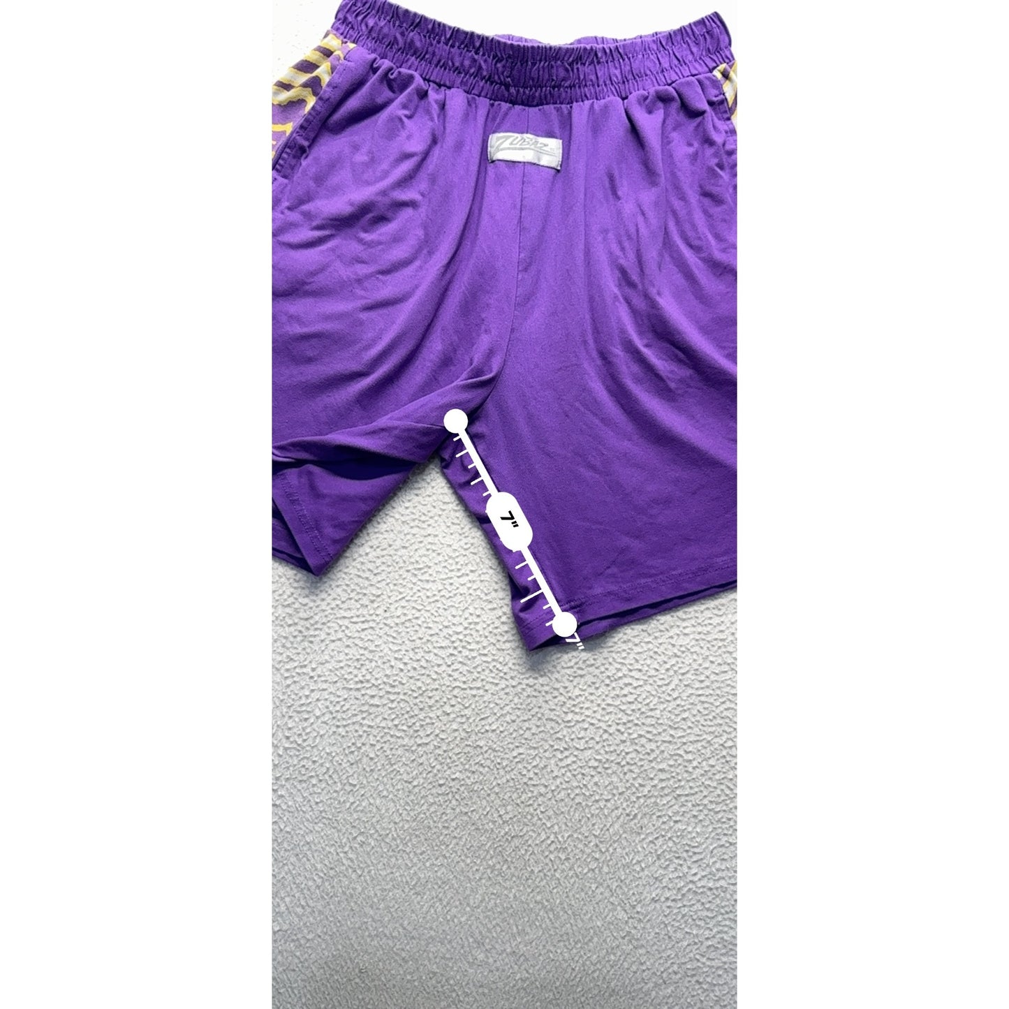 Purple Zubaz NFL Vikings Team Athletic Shorts With Zebra Side Panels #9551