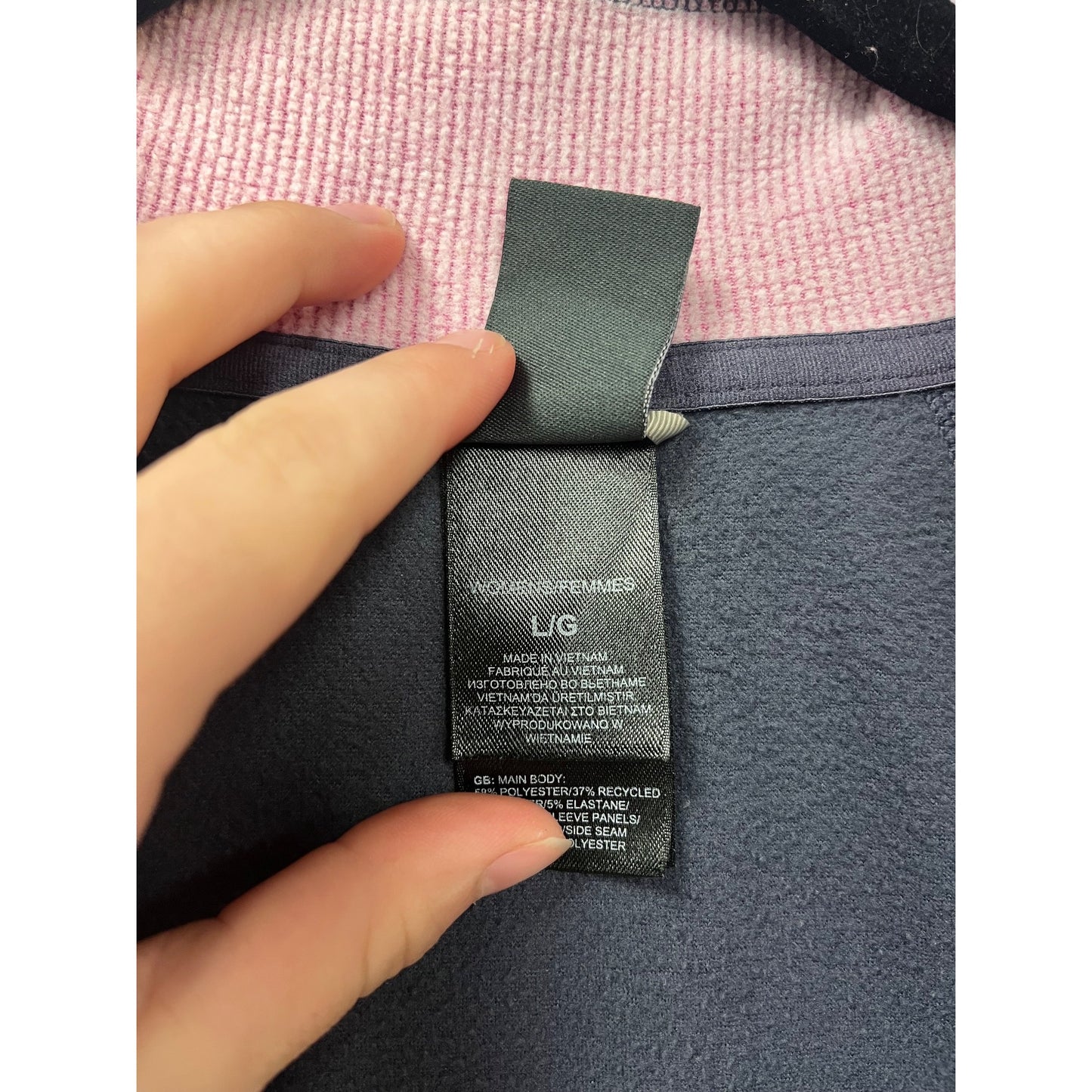 The North Face L/G Gray & Pink Quarter Zip #972A