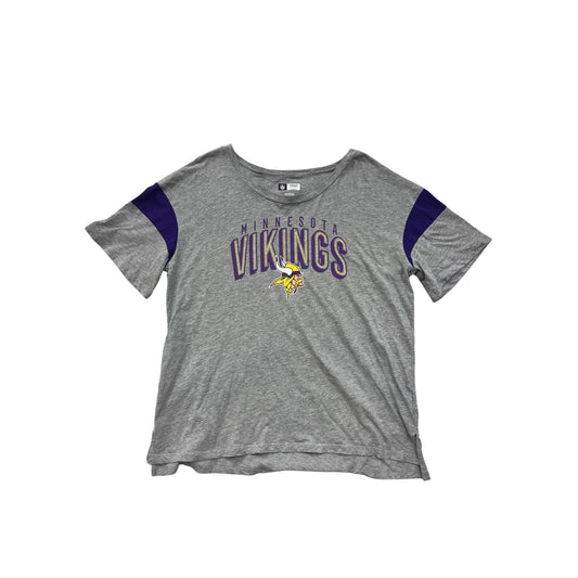 Minnesota Vikings Gray & Purple NFL Team Apparel T-Shirt XL #8711