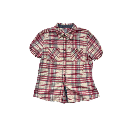 Carhartt Womens Plaid Short Sleeve Button-Up Shirt #8225