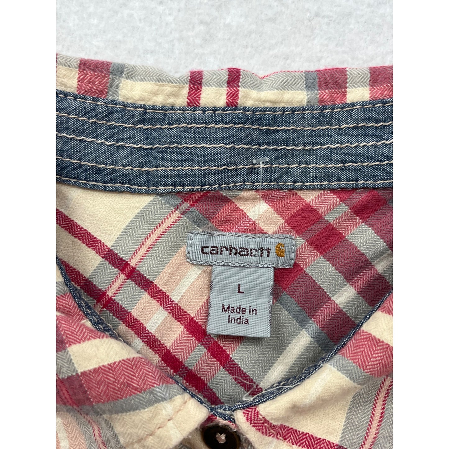 Carhartt Womens Plaid Short Sleeve Button-Up Shirt #8225