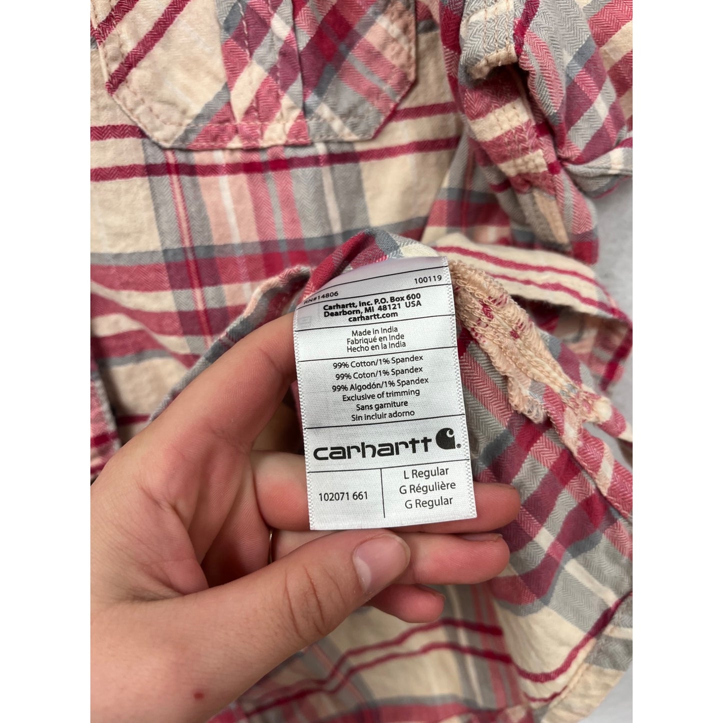 Carhartt Womens Plaid Short Sleeve Button-Up Shirt #8225
