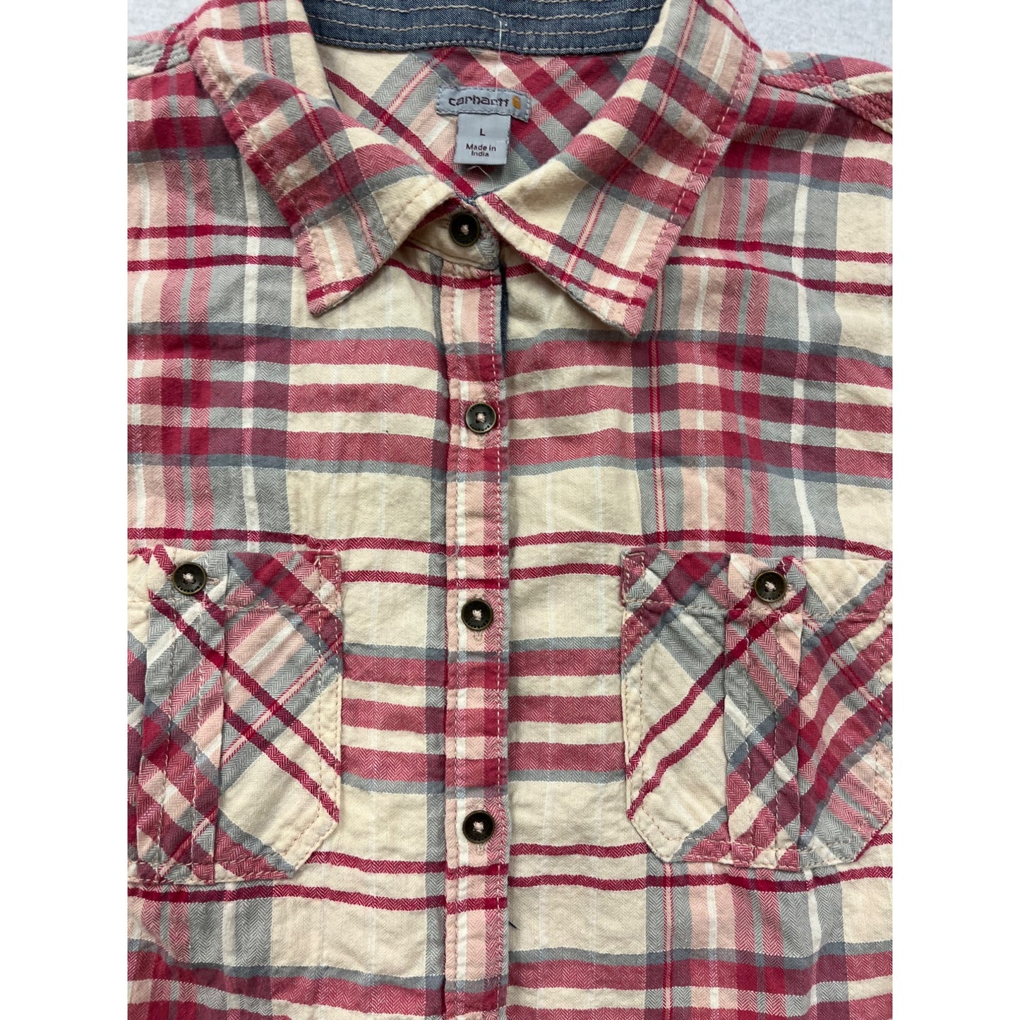 Carhartt Womens Plaid Short Sleeve Button-Up Shirt #8225