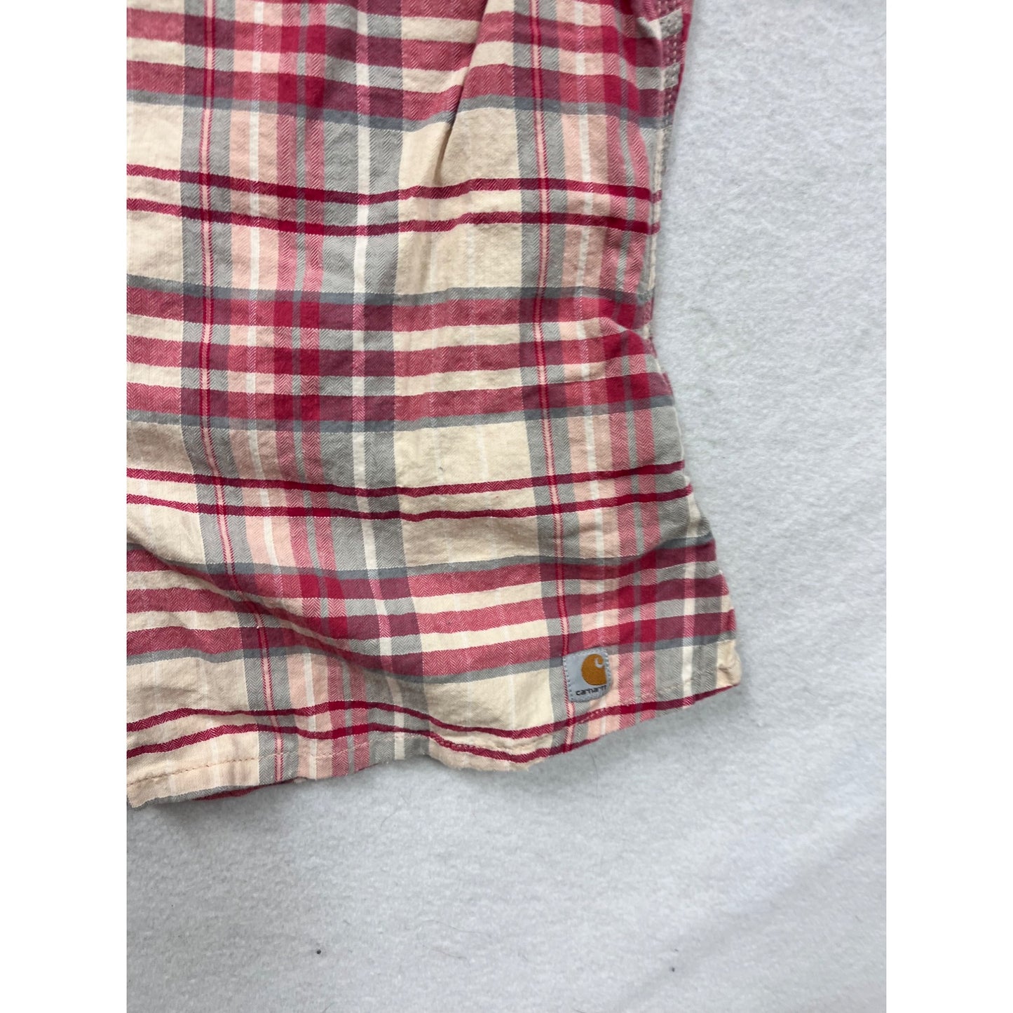 Carhartt Womens Plaid Short Sleeve Button-Up Shirt #8225