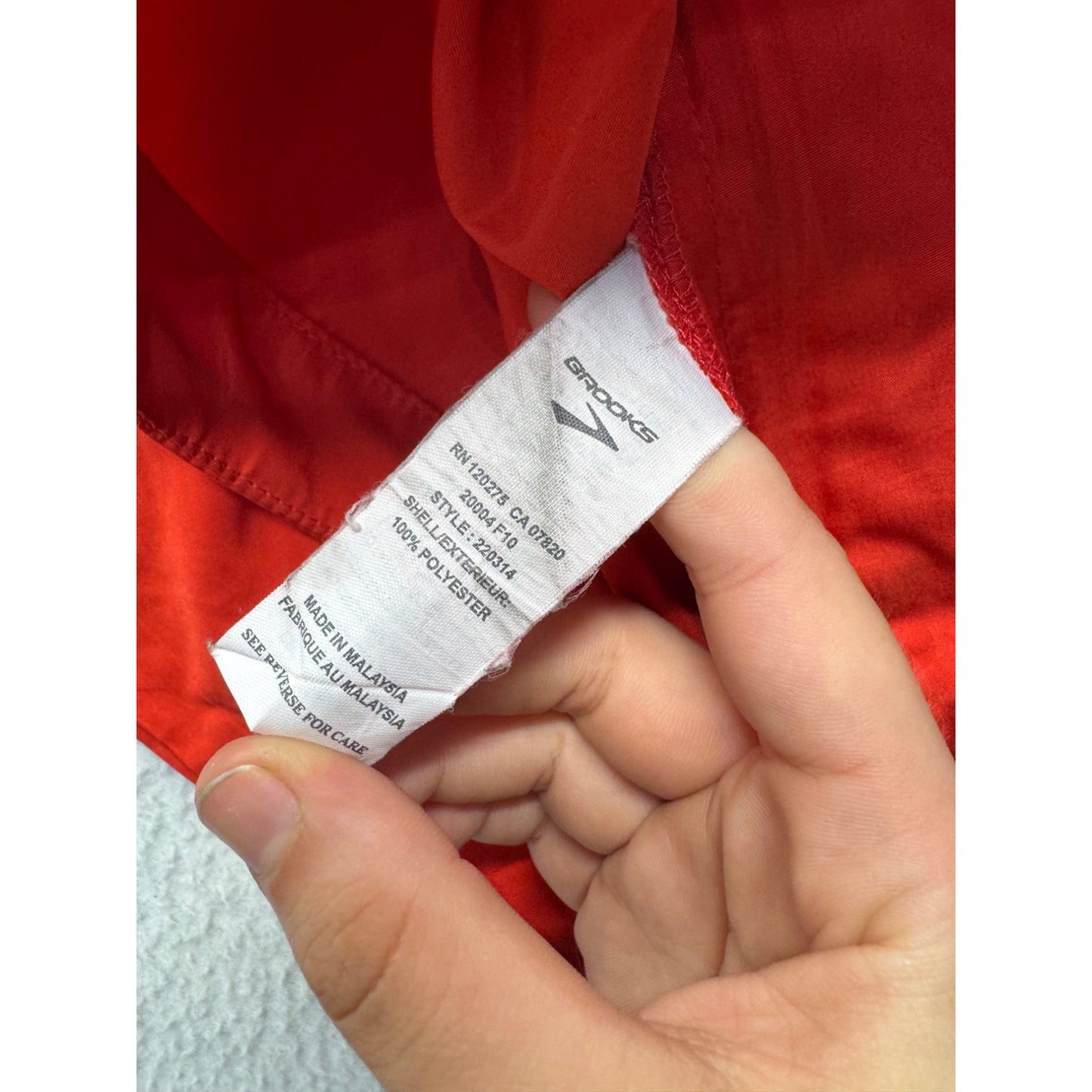 Brooks Red Windbreaker Jacket S #9189