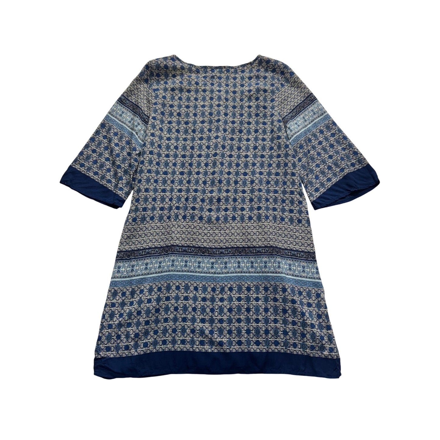 Kori America Blue Boho Tunic Dress With Crochet Detailing Small #9315