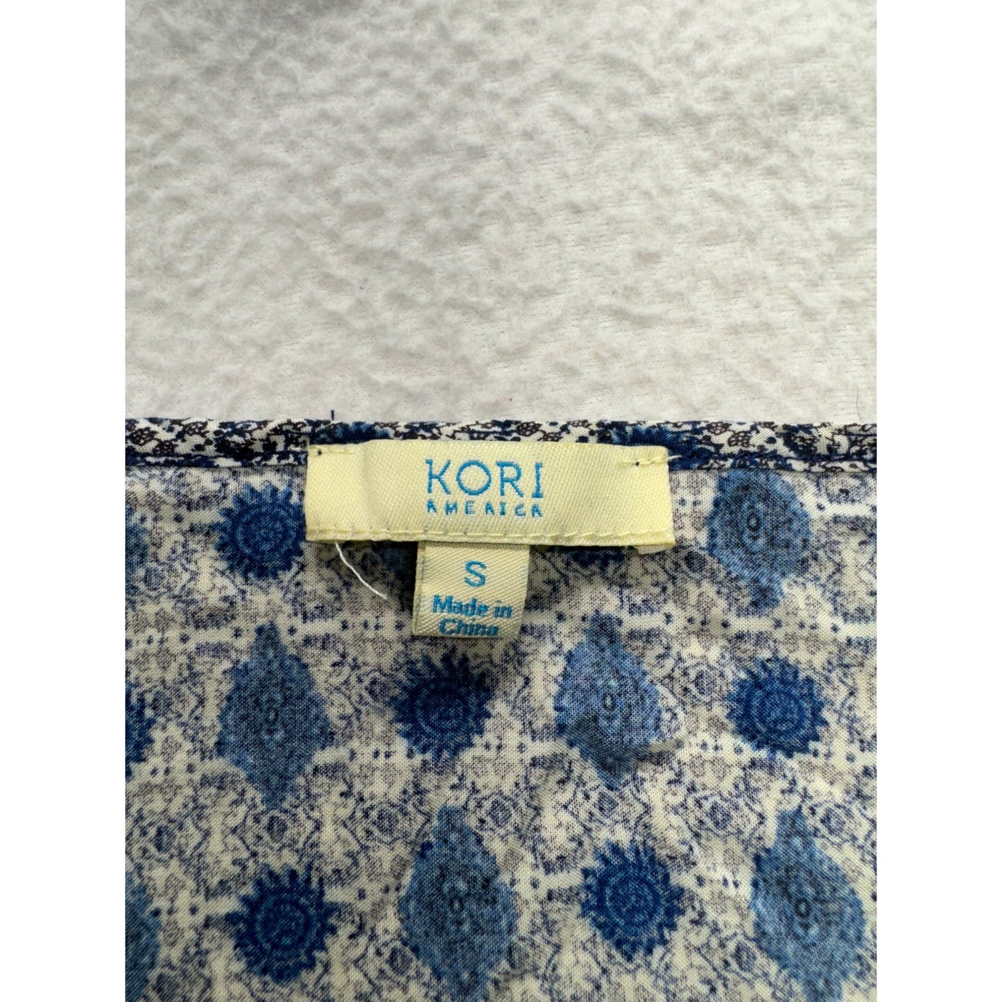 Kori America Blue Boho Tunic Dress With Crochet Detailing Small #9315