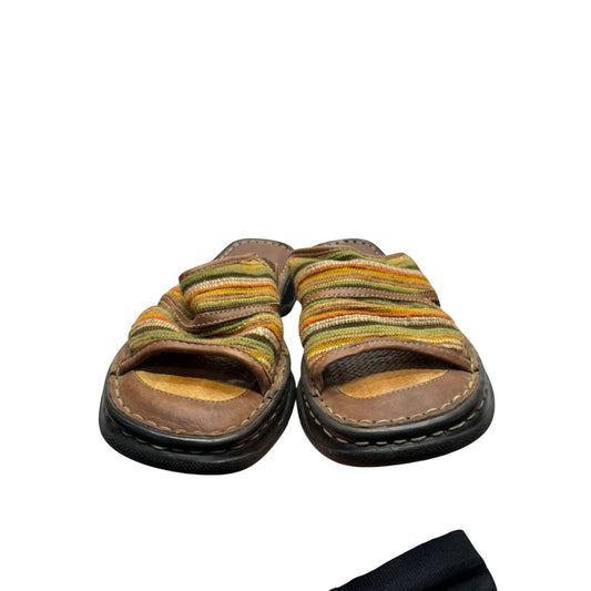Born Multicolor Striped Leather Slip-On Sandals Size 8#9408