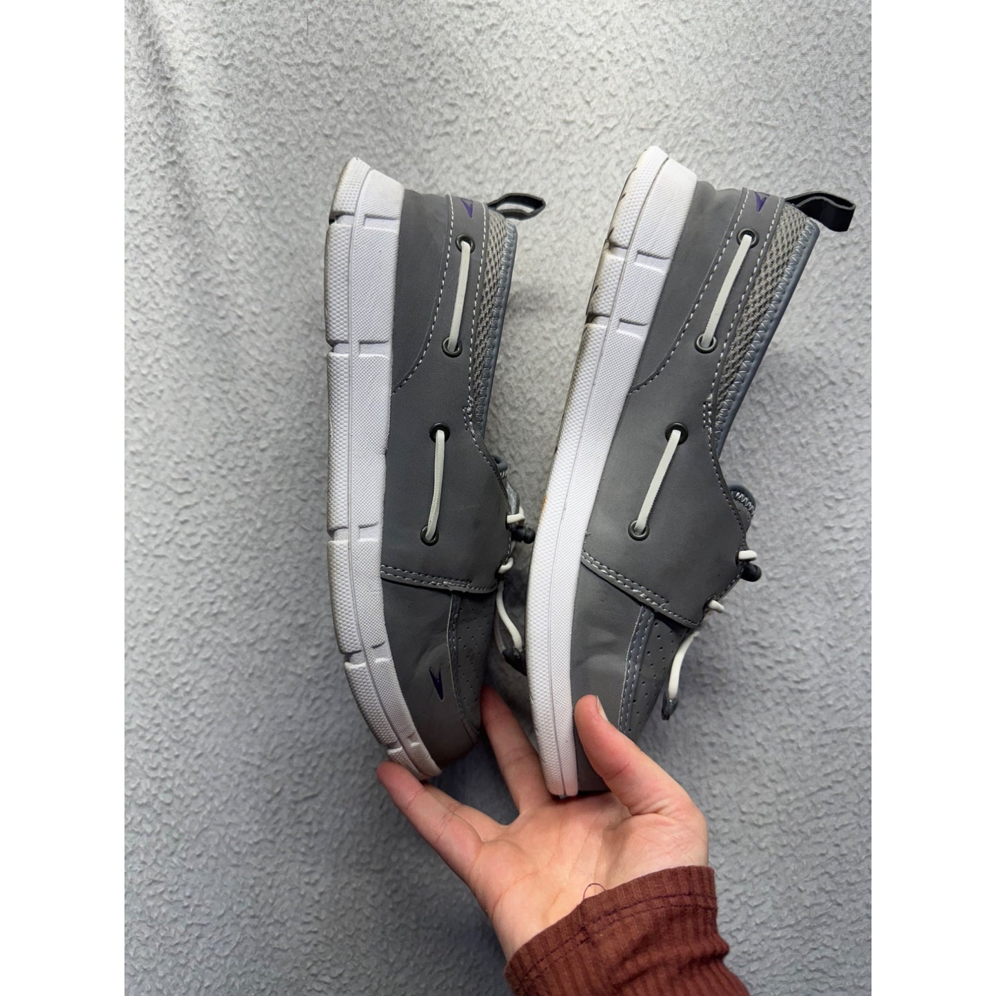 Speedo Gray Perforated Slip-On Water Shoes With Adjustable Laces Size 7 #9370