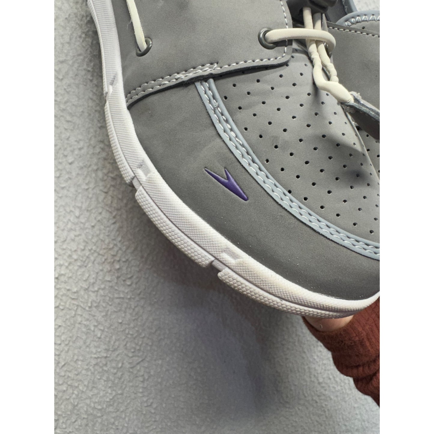 Speedo Gray Perforated Slip-On Water Shoes With Adjustable Laces Size 7 #9370