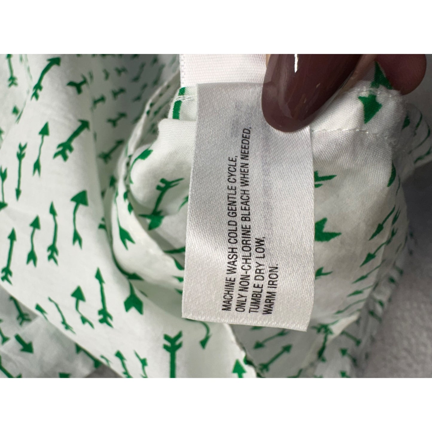 Gap Fitted Boyfriend Shirt Green Arrow Print 13 Long Sleeve S 239B