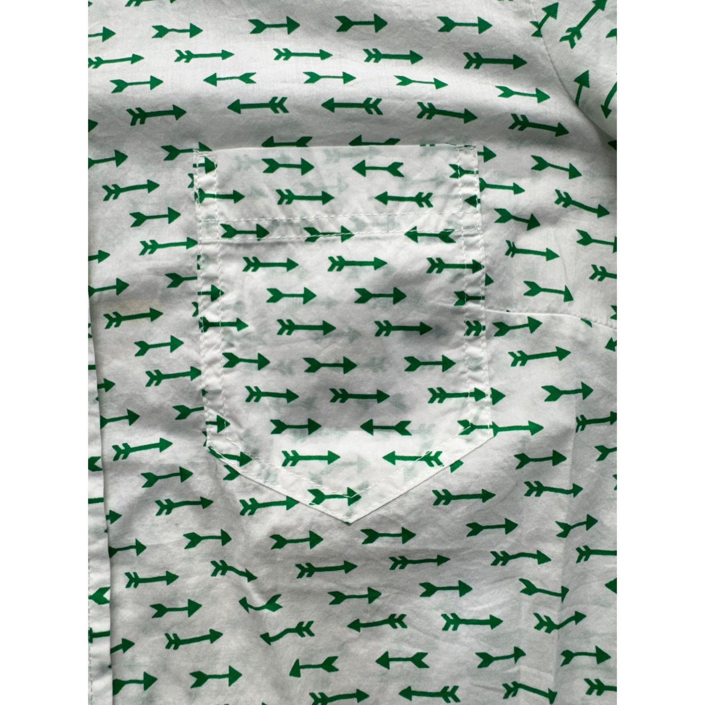 Gap Fitted Boyfriend Shirt Green Arrow Print 13 Long Sleeve S 239B