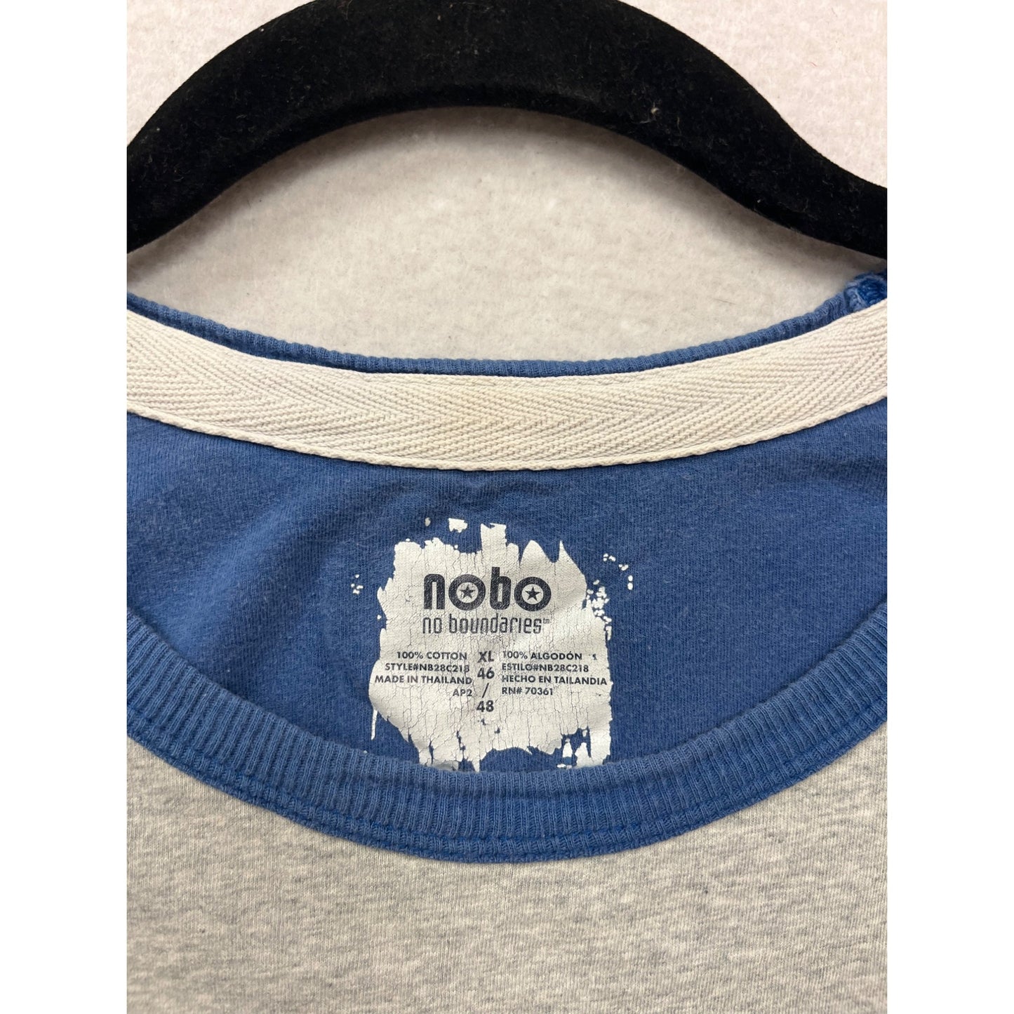 No Boundaries XL Gray & Blue Sleeveless Tee #609A