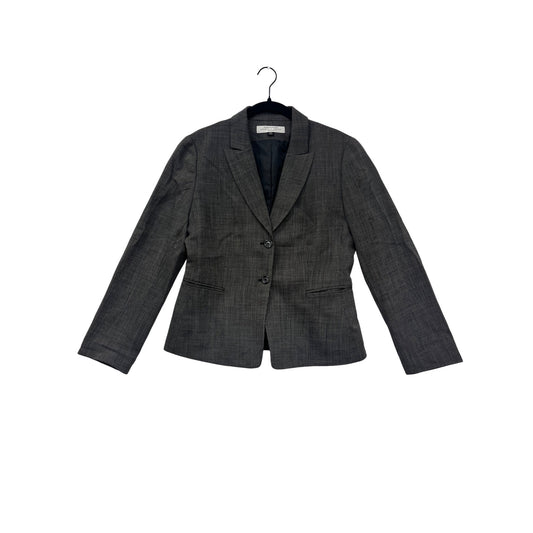 Tahari Arthur S. Levine Womens Gray 10P Petite Two-Button Wool Blend Blazer #6681