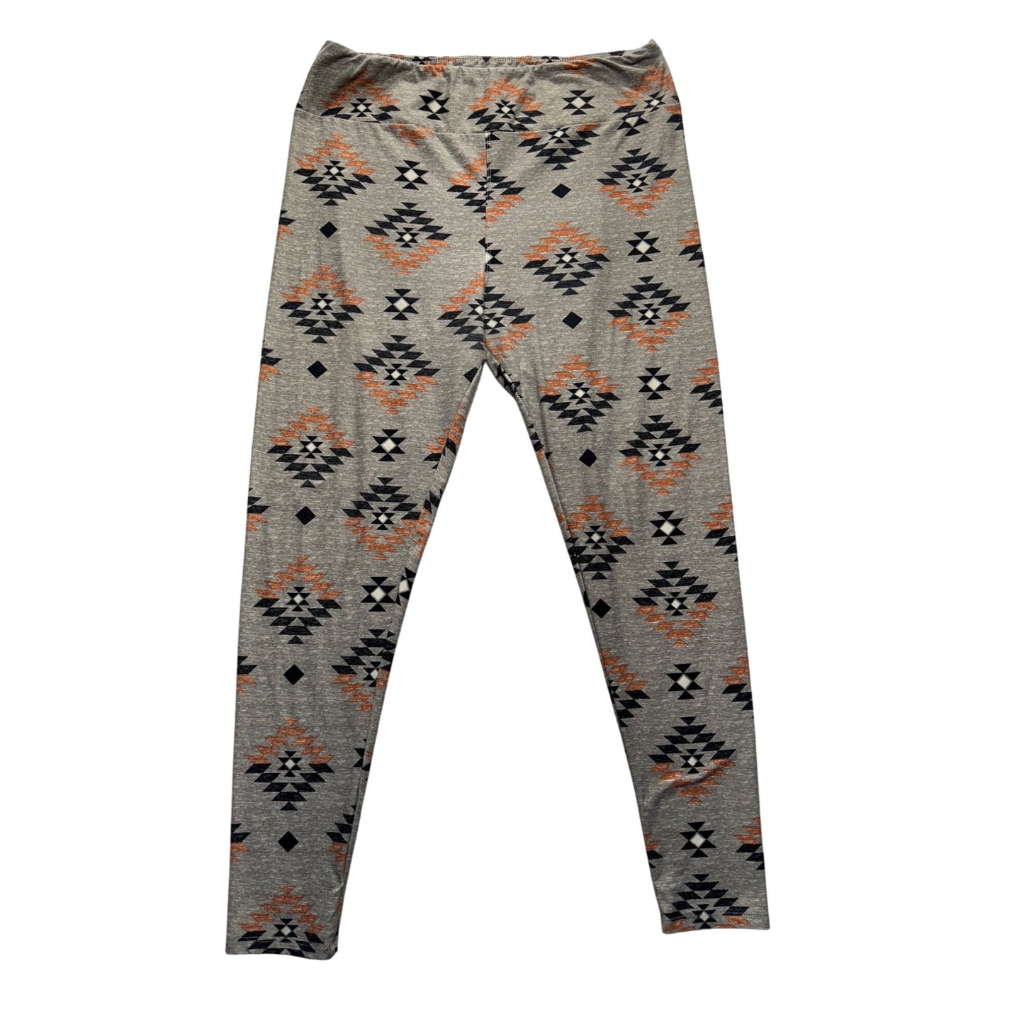 LuLaRoe Tall and Curvy Aztec Print Gray Leggings #9196