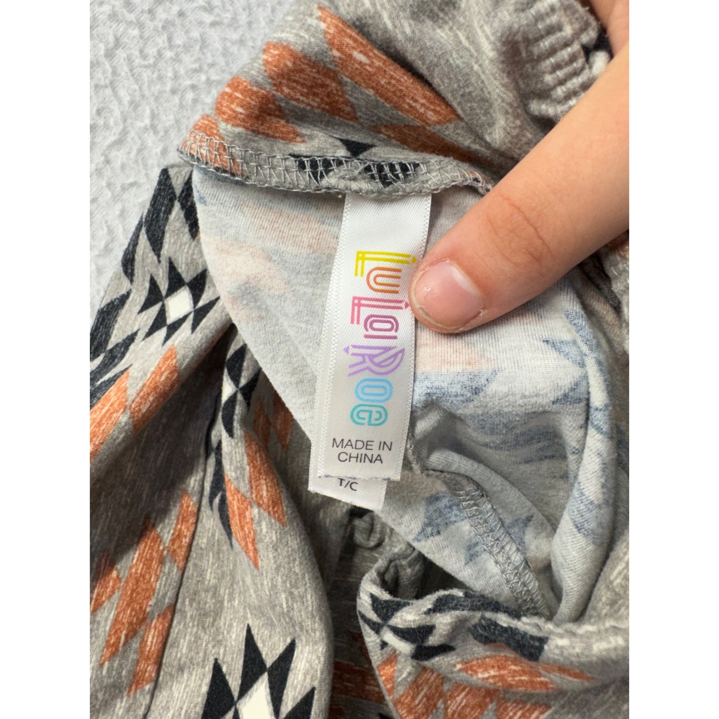 LuLaRoe Tall and Curvy Aztec Print Gray Leggings #9196