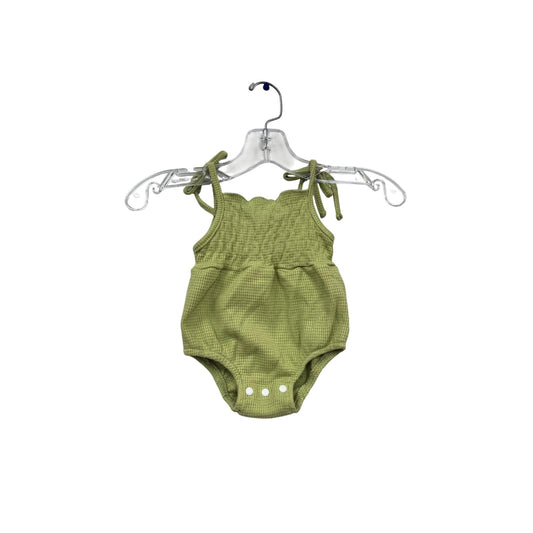 PatPat Baby Romper 0-3M Green Smocked Straps #869A