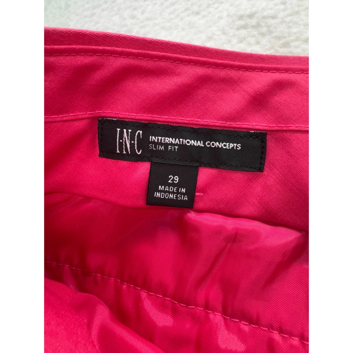INC Slim Fit Pink Pants 29 US Cotton/Spandex Blend Made In Indonesia #161B