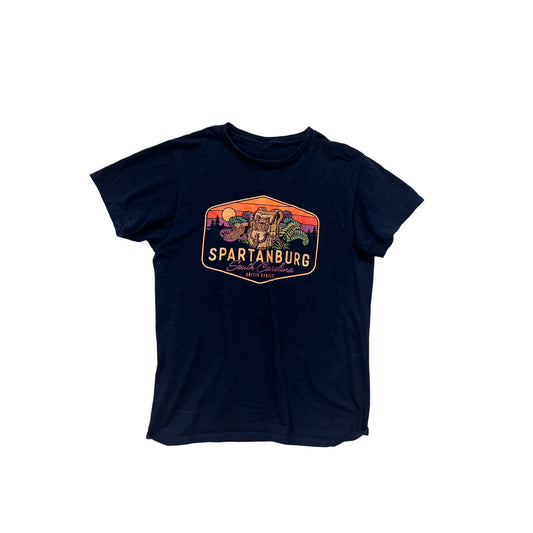 Spartanburg South Carolina Graphic Tee Navy Blue Short Sleeve S/M #8787