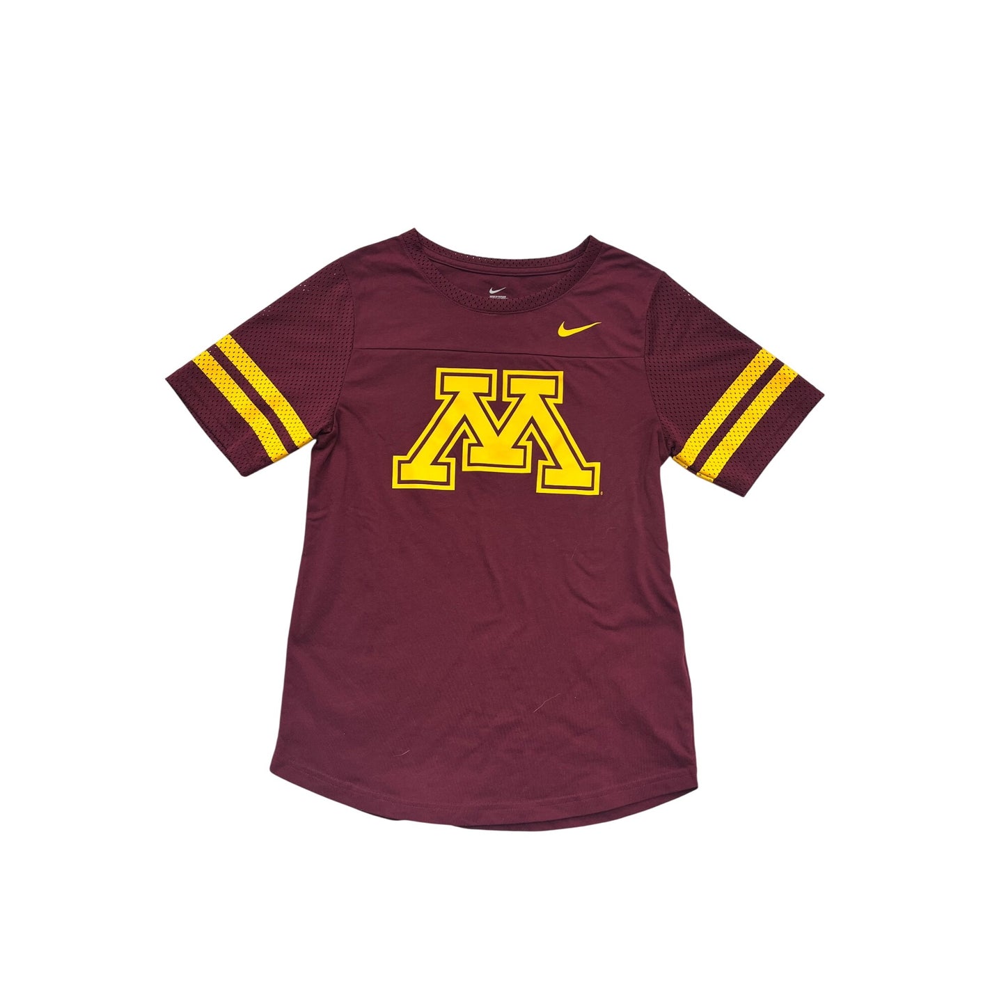 Nike Minnesota Golden Gophers Maroon & Gold Short Sleeve Athletic Tee M #951A