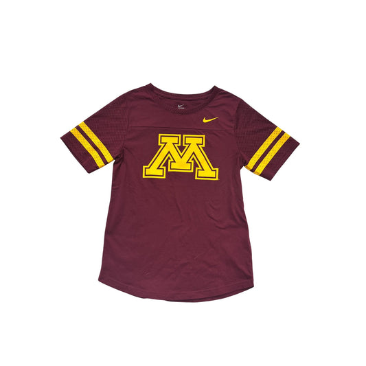 Nike Minnesota Golden Gophers Maroon & Gold Short Sleeve Athletic Tee M #951A
