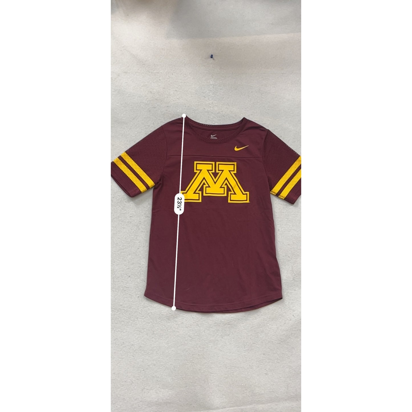 Nike Minnesota Golden Gophers Maroon & Gold Short Sleeve Athletic Tee M #951A