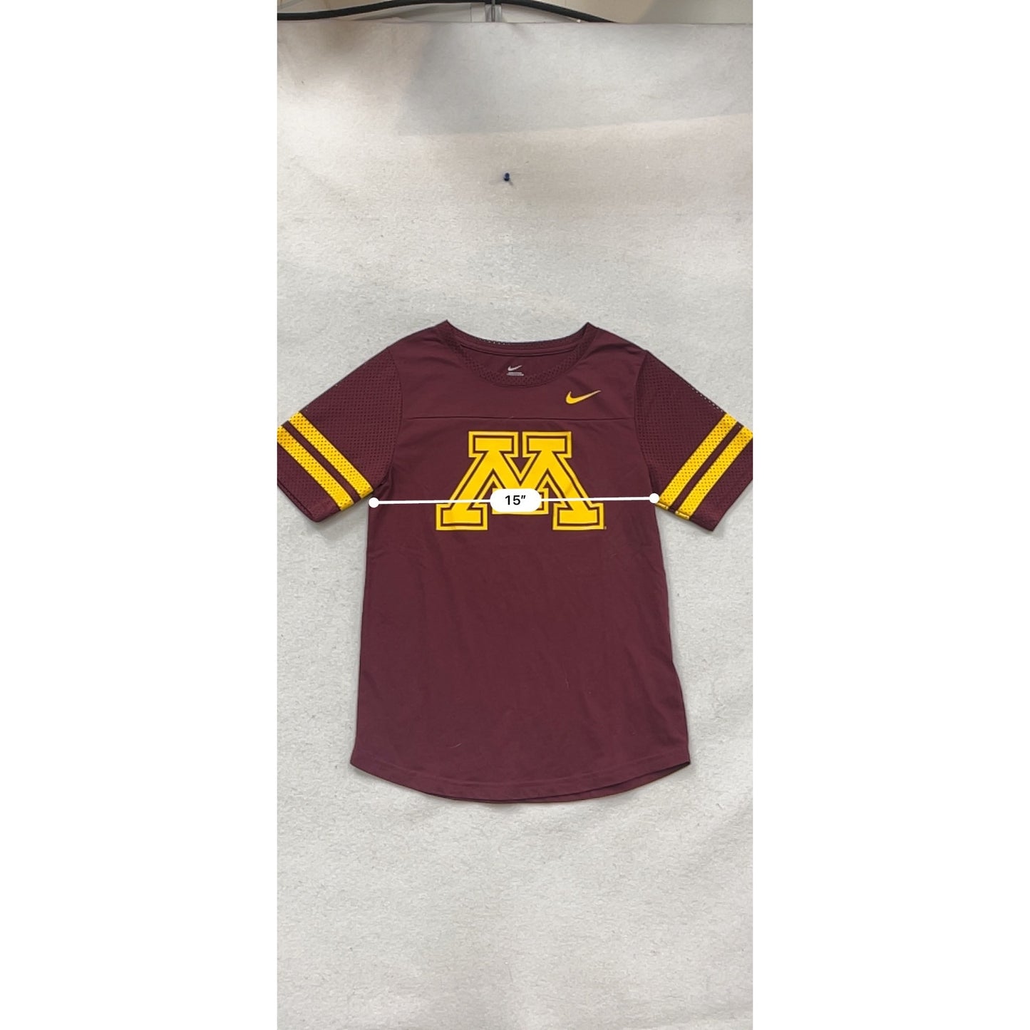 Nike Minnesota Golden Gophers Maroon & Gold Short Sleeve Athletic Tee M #951A