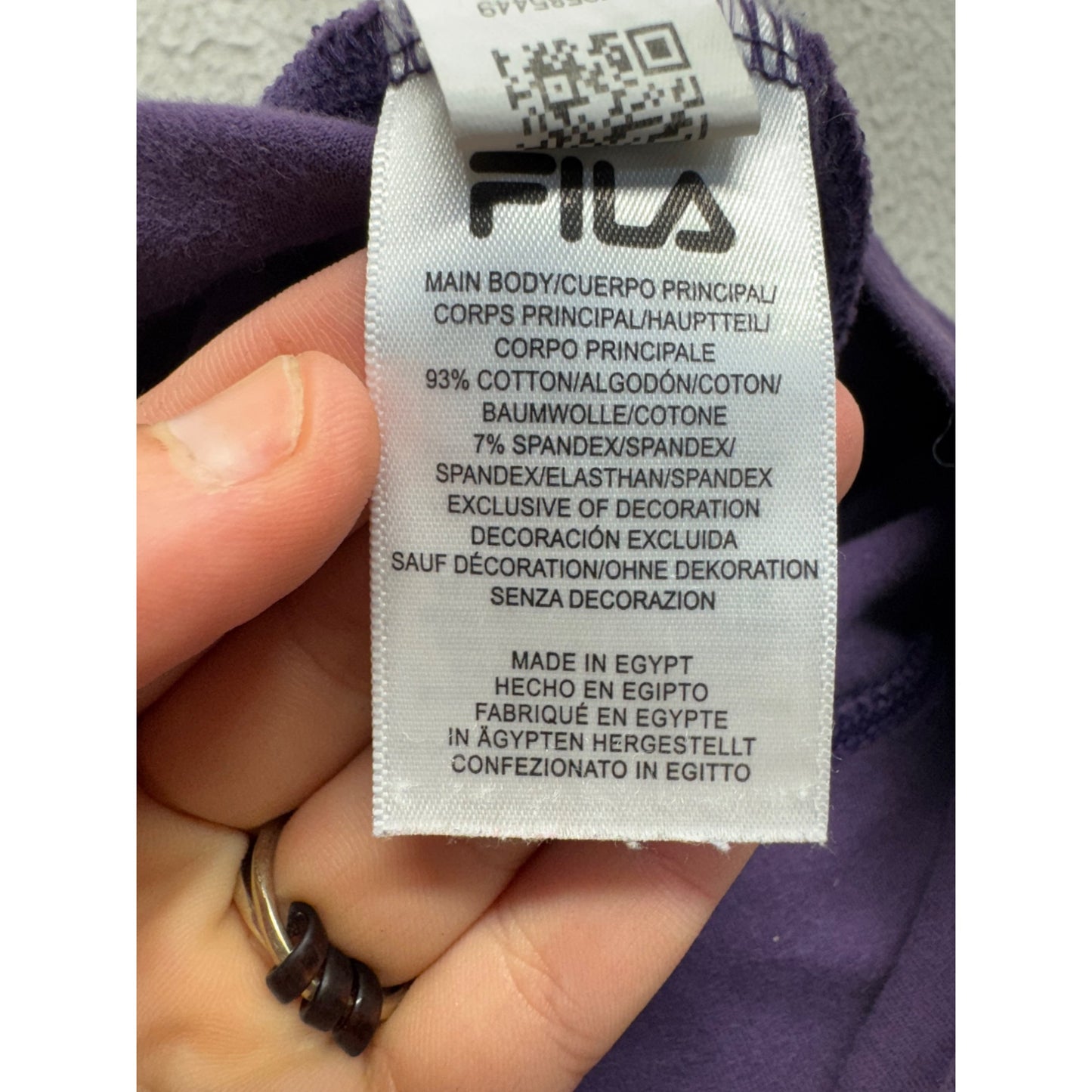 Fila Purple Leggings XL High-Waisted Stretch Activewear 23B