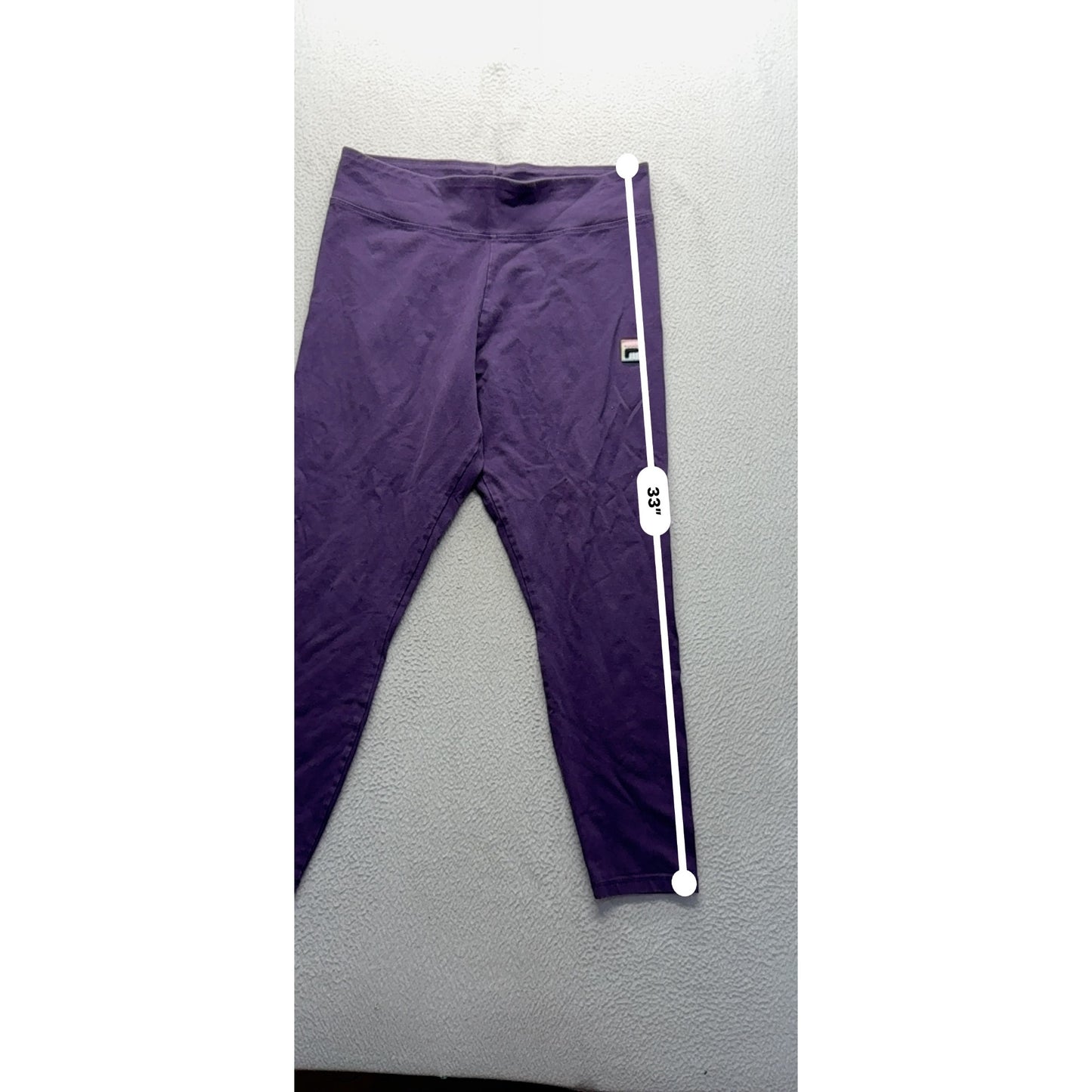 Fila Purple Leggings XL High-Waisted Stretch Activewear 23B