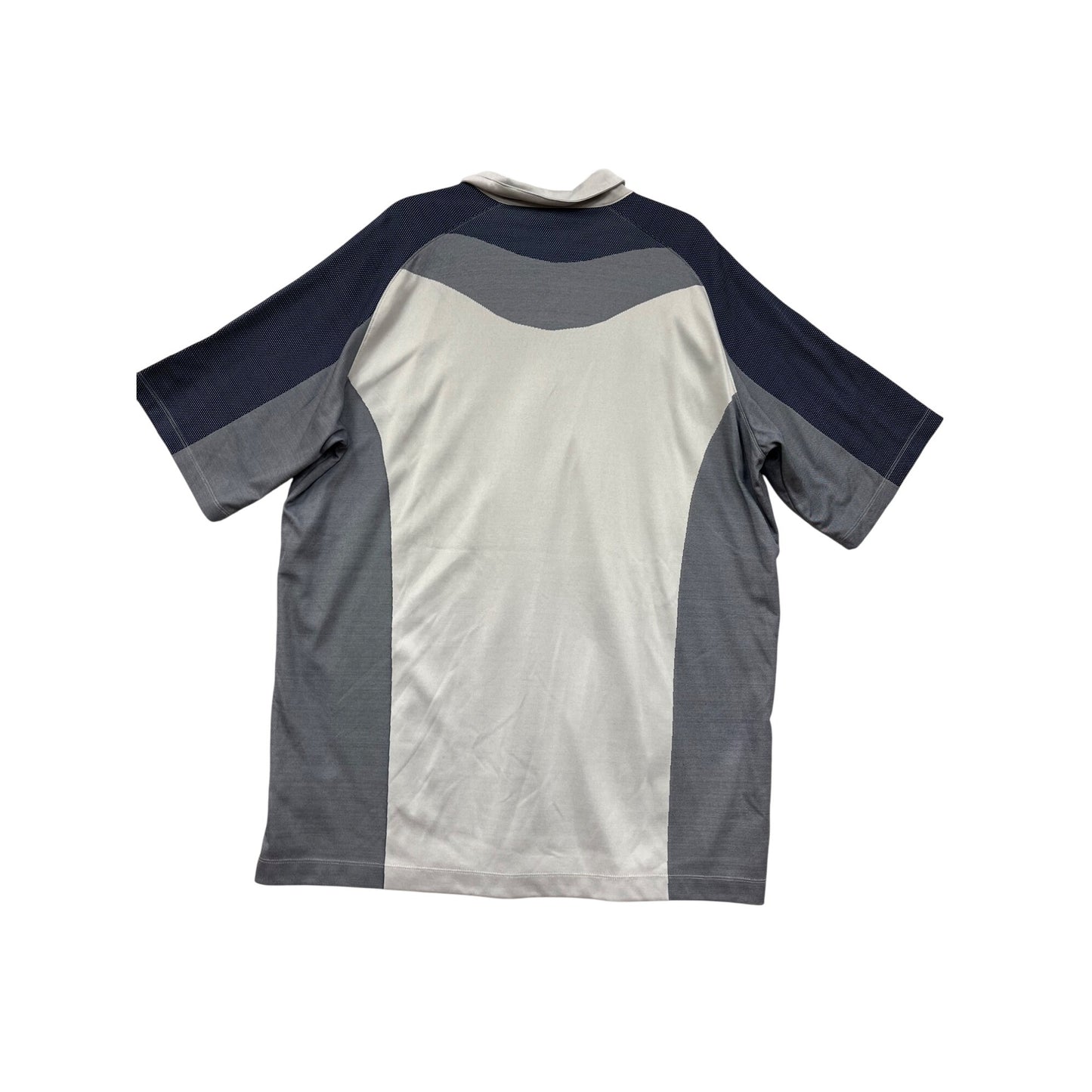Nike Fit Dry Mens 2X Polo Shirt Gray/White/Blue Colorblock #8986