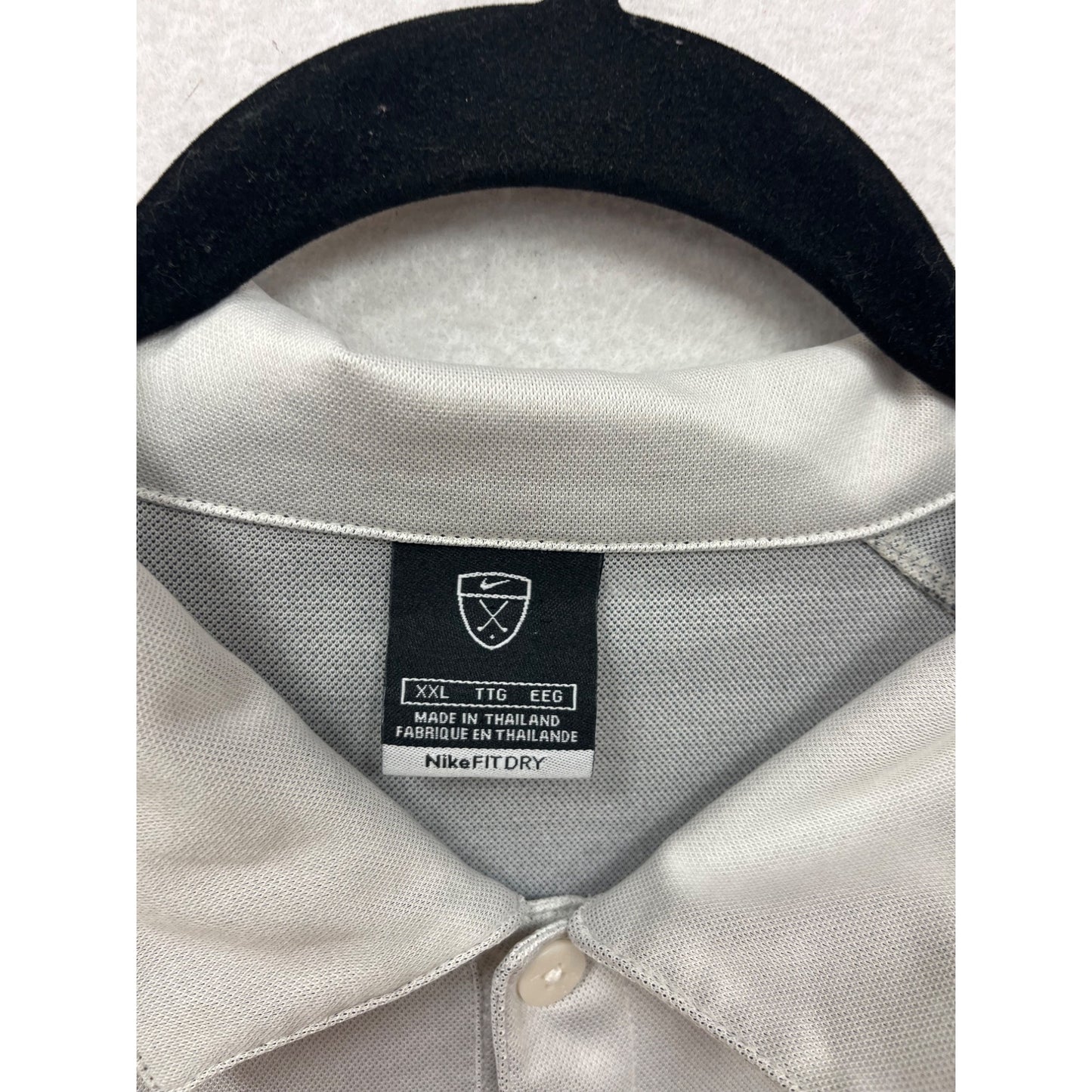 Nike Fit Dry Mens 2X Polo Shirt Gray/White/Blue Colorblock #8986