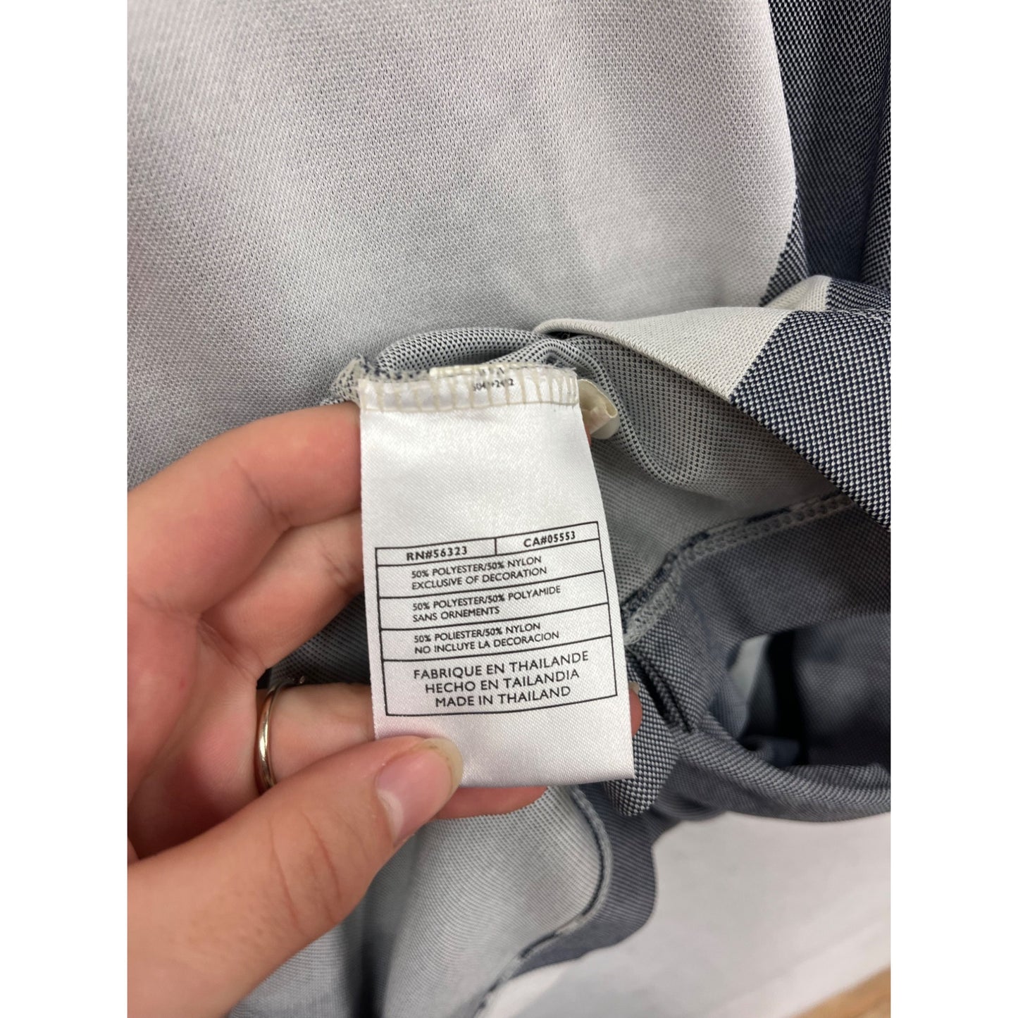 Nike Fit Dry Mens 2X Polo Shirt Gray/White/Blue Colorblock #8986