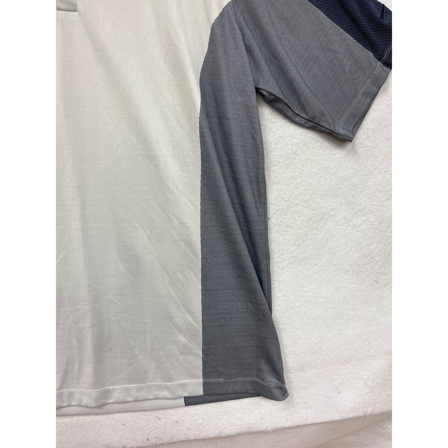 Nike Fit Dry Mens 2X Polo Shirt Gray/White/Blue Colorblock #8986
